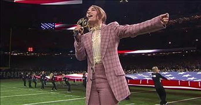 Lauren Daigle Sings 'The National Anthem' At Championship Football Game