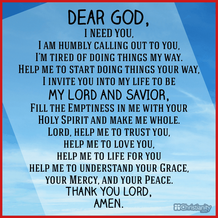 Dear God: I Need You - Christian Inspirational Images