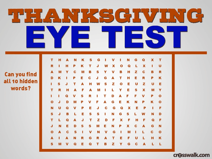 Thanksgiving Eye Test