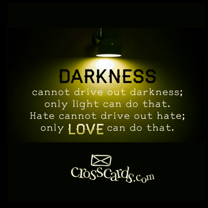 Darkness Cannot Drive Out Darkness; Only Light Can Do That