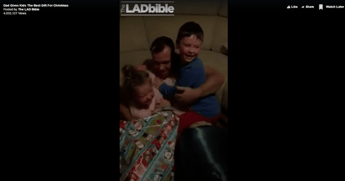 Navy Daddy Surprises Children For Christmas