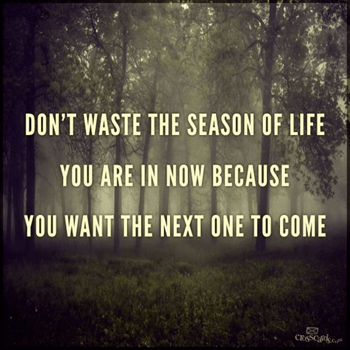 Don't Waste The Season of Life You're In