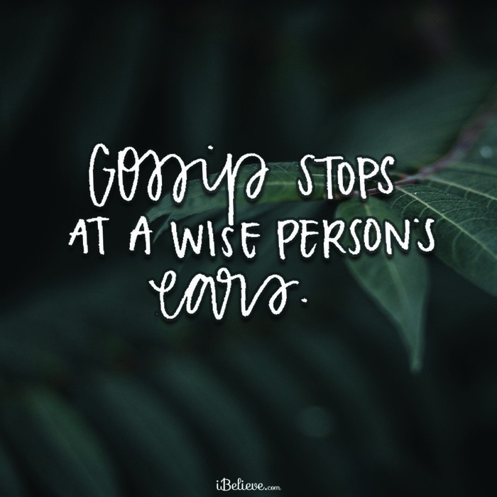 Gossip Stops at a Wise Person's Ears