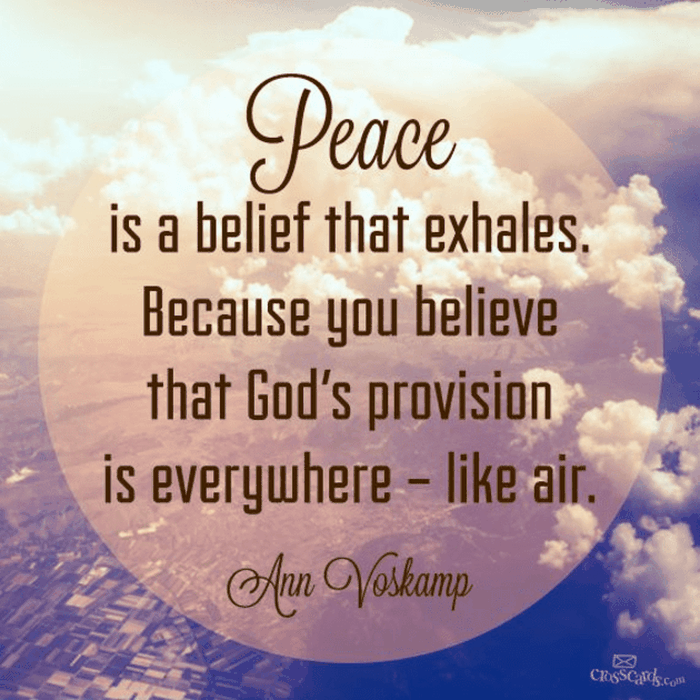 Peace is a Belief that Exhales