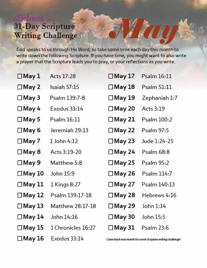 May Scripture Writing Guide (2020)