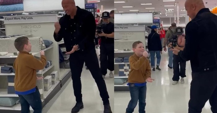 Dwayne Johnson Has Adorable Rock, Paper, Scissors Challenge in Target