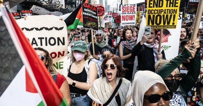 Thousands of Anti-Israel Protesters March in NYC on Oct. 7 Anniversary