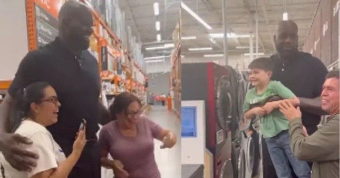 Family Bumps into Shaq at Home Depot and He Surprises Them with an Act of Kindness