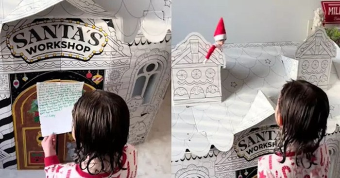 Little Girl Gets a Big Elf on the Shelf Surprise Honoring the Little Brother Who Passed Away