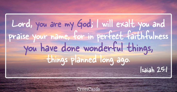 Your Daily Verse - Isaiah 25:1