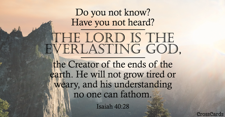 Your Daily Verse Isaiah 40 28