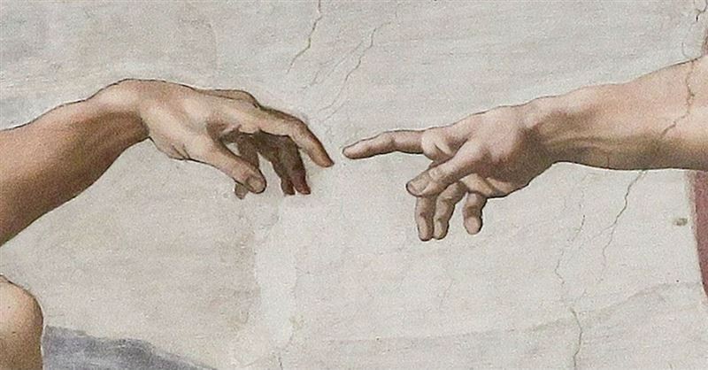 michelangelo painting adam reaching out to god, honor your father