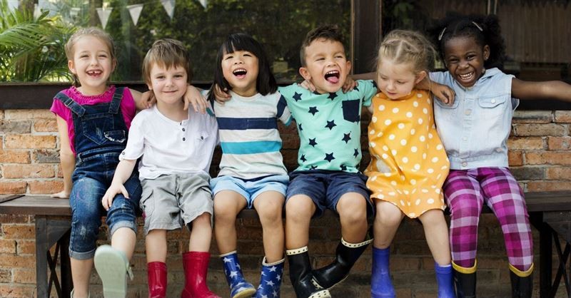 group of children sitting together