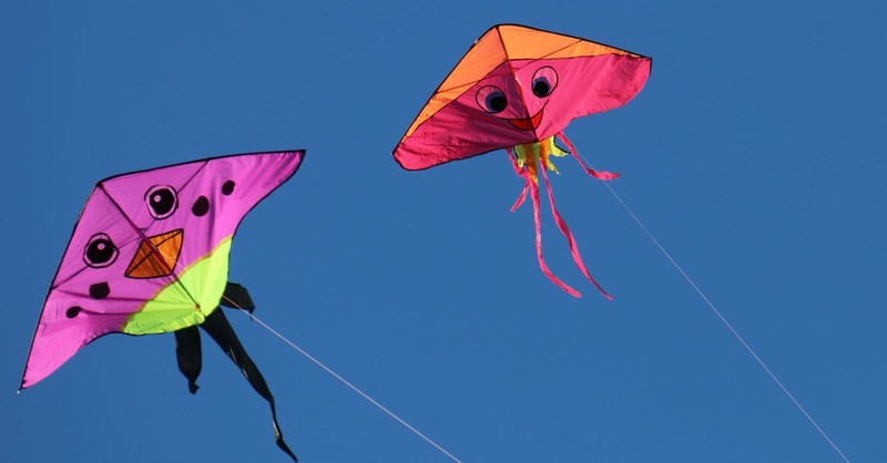 Kite Flying Tote (light green)