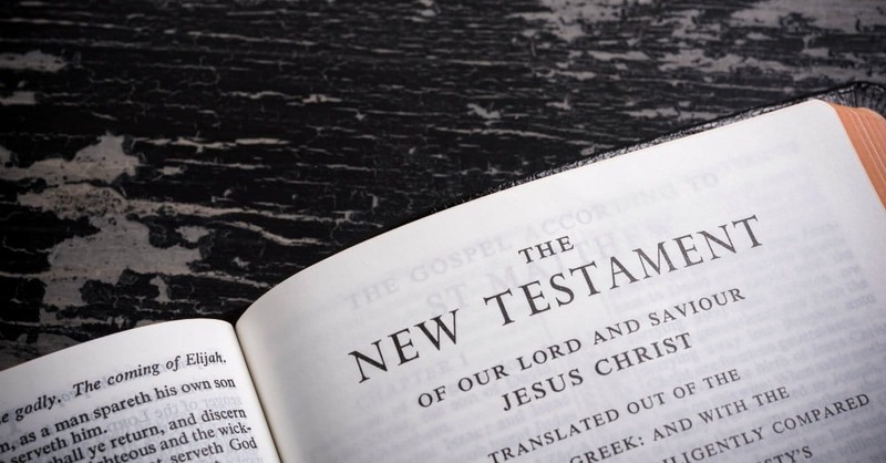 Bible open, New Testament