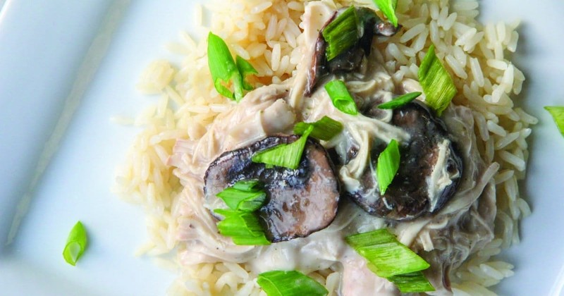 9. Chicken and Mushrooms over Rice 