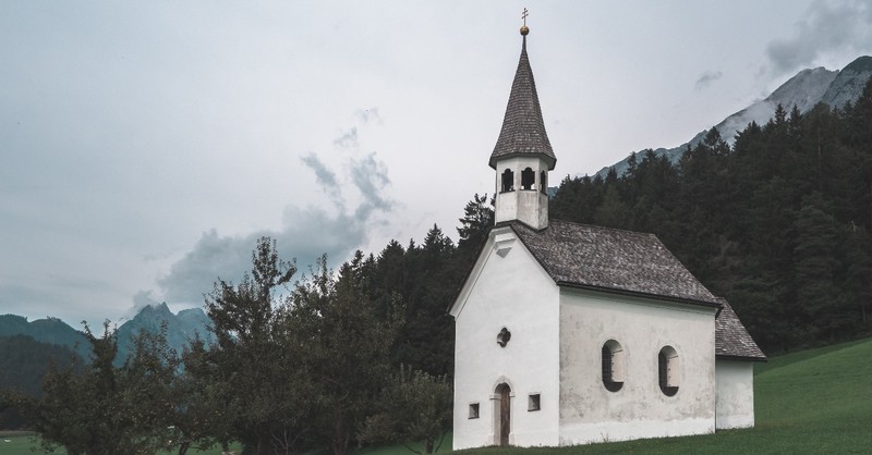 Small church in the mountains