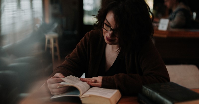 woman reading a book