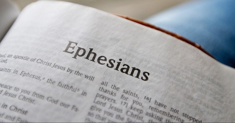 Bible opened to Ephesians