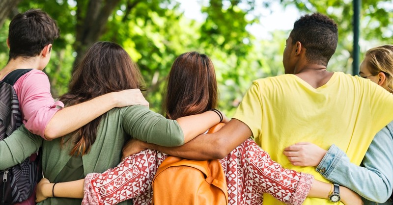 A multi-ethnic group of friends, who taught you to date