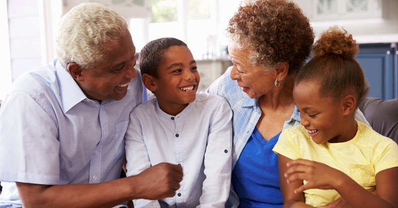 grandparents with grandkids