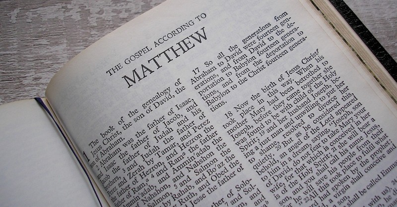 Bible open to gospel of Matthew, marks of a church you can trust