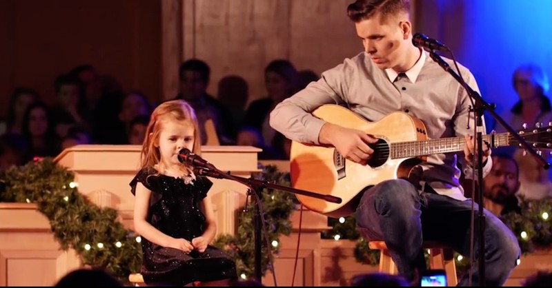 Sweet Girl Sings 'O Holy Night' With Her Daddy