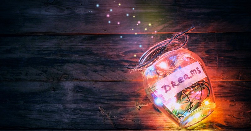 Dream jar full of fairy lights