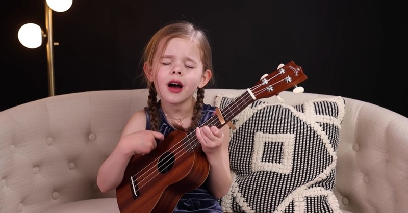 6-Year-Old Claire Crosby Ukulele Cover Of 'Can't Help Falling In Love