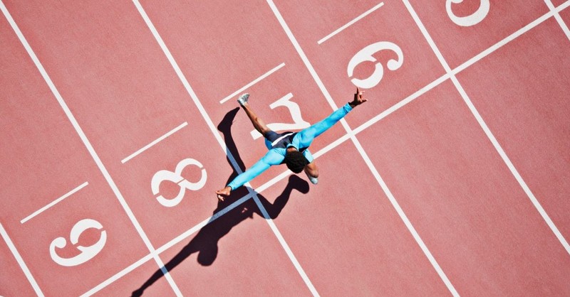 man running sports win race sprint finish line