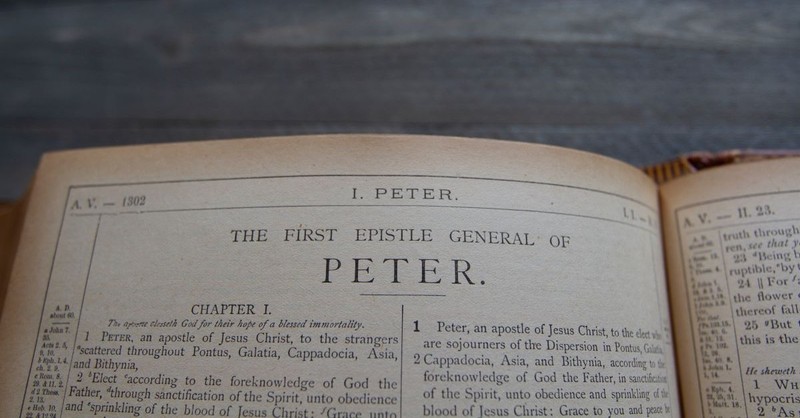 open bible to first peter 