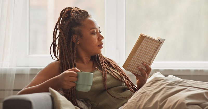 Woman reading a classic novel