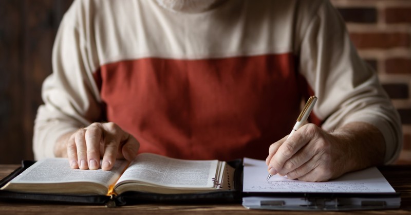 a pastor writing a sermon