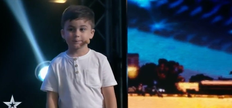 boy recites map for talent show