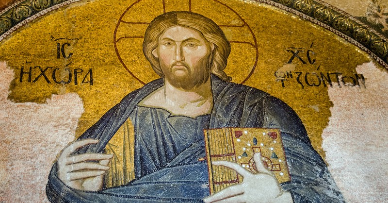 Jesus mosaic from ancient church in Turkey, the great schism