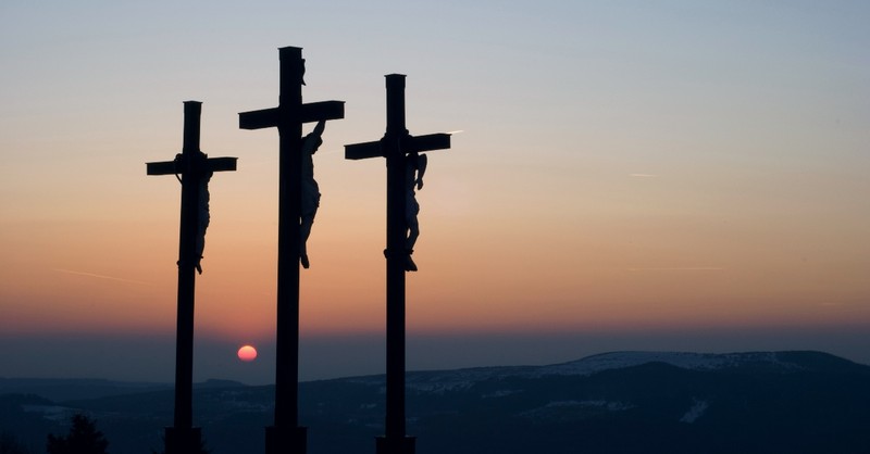 Three crosses on Calvary
