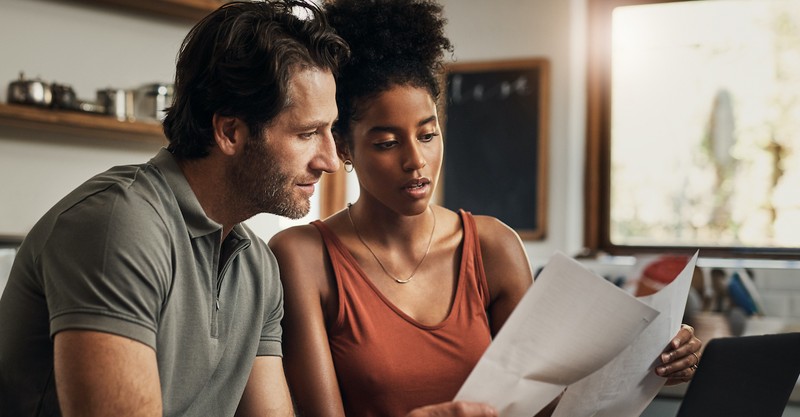 Couple making financial plan