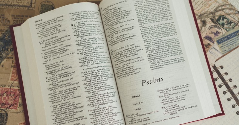 Bible opened to Psalms