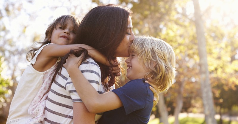 Mom and two kids