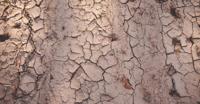 cracks in sandy ground