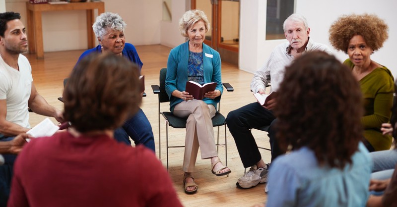 group of people in bible study