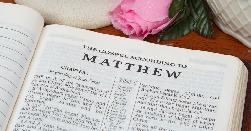 bible open to book of Matthew