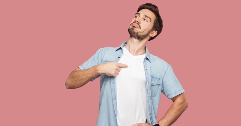 man looking arrogant and proud and self-important