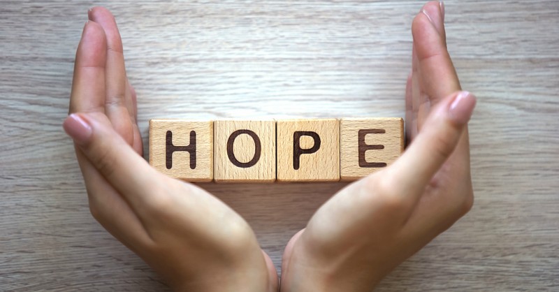 letters spelling "hope", why don't you hear from God when you need him most
