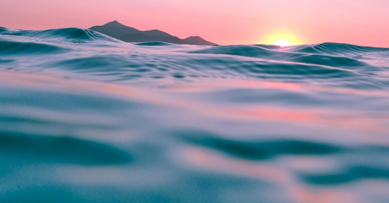 image of water at sunset