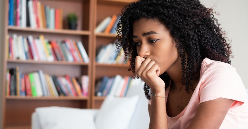 woman looking anxious