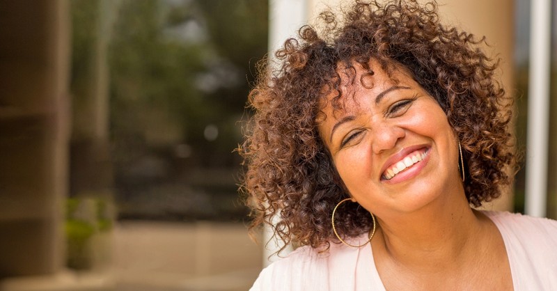 Woman looking happy