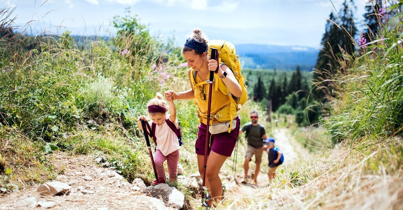 Family hiking