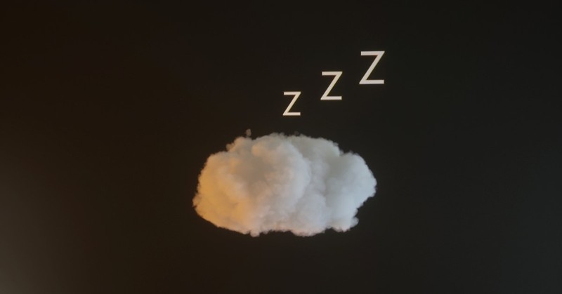 sleepy cloud with sleep symbols emanating from it