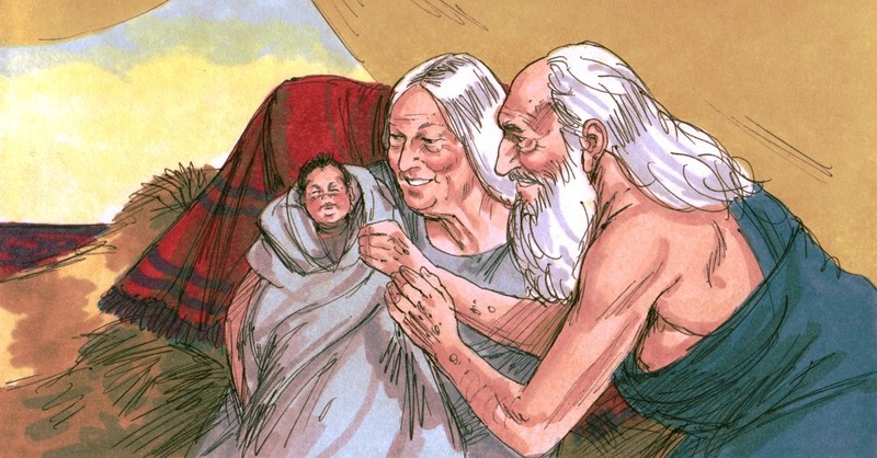 sarah and abraham with baby isaac, sarah in the bible